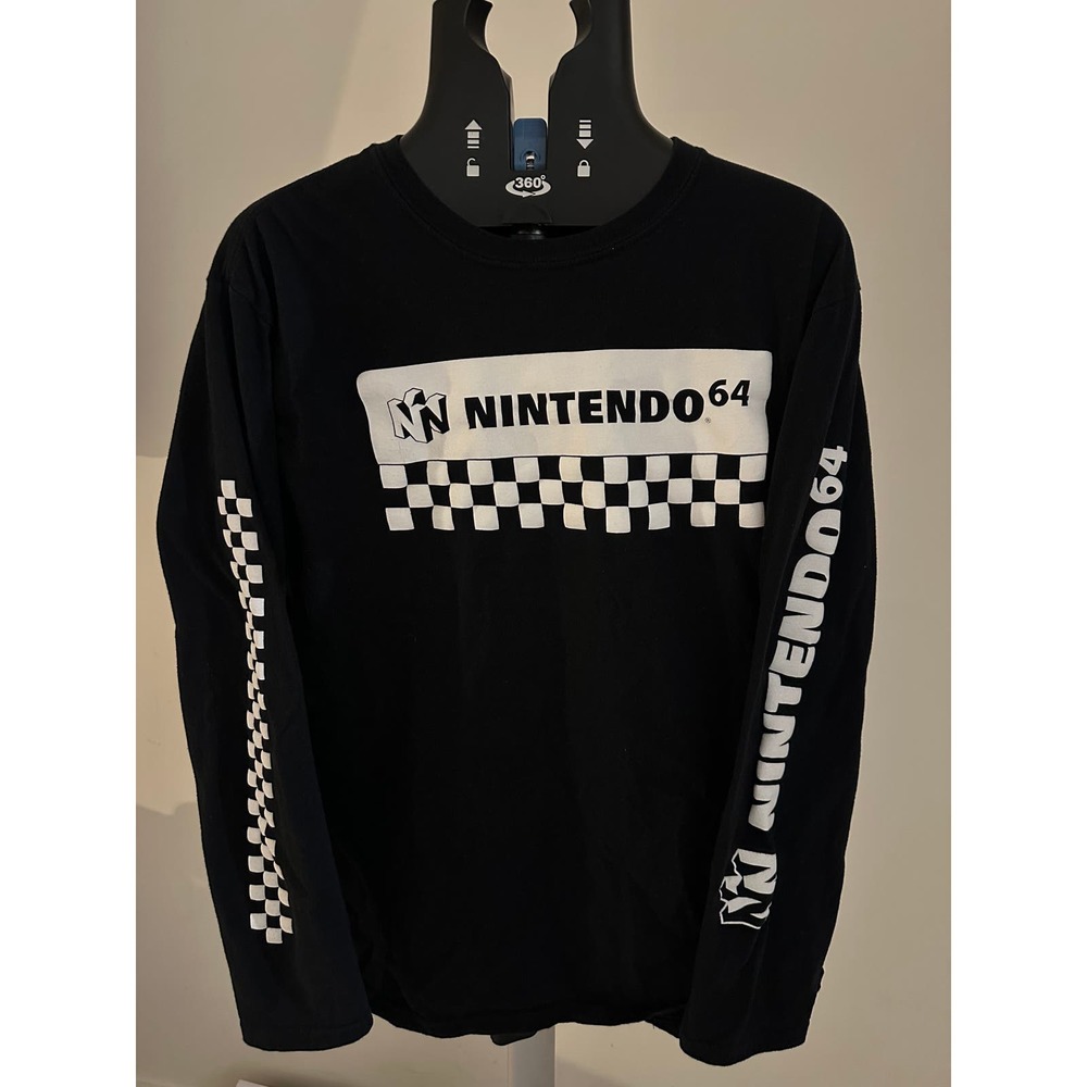 Nintendo 64 T Shirt‎ Mens Large Black N64 Video Game Retro Long Sleeve